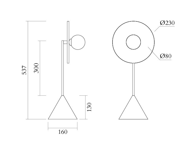 Disc and Sphere Table Lamp