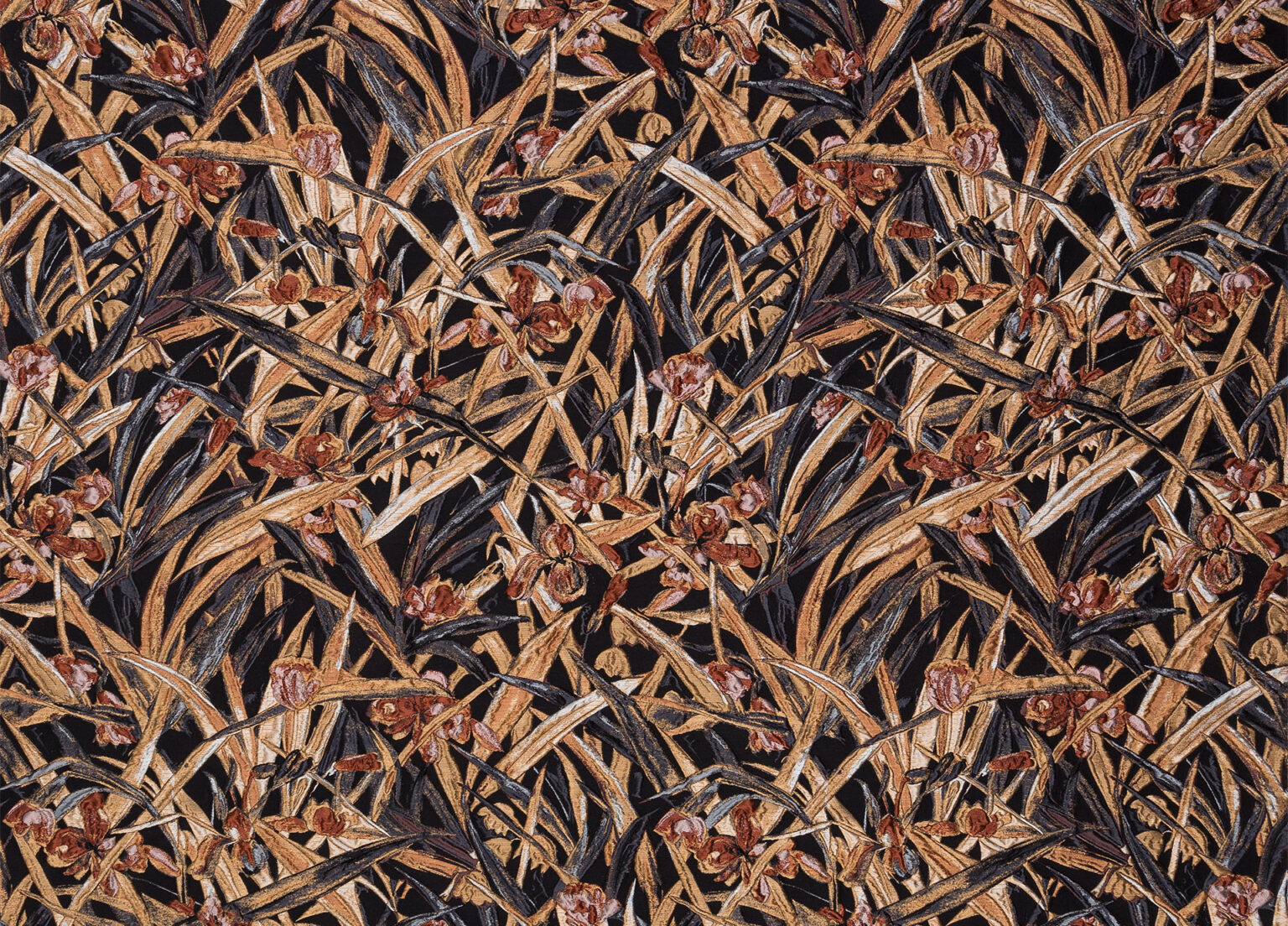 IRIS FIELD CLOQUÉ BLACK FABRIC